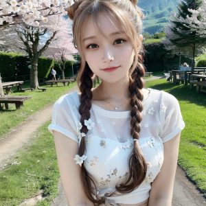 听说樱花和火山更配哦 落红成海 漫山遍野皆是美丽残缺 #Ai绘画#樱花-如意