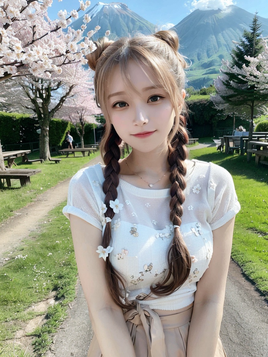 听说樱花和火山更配哦 落红成海 漫山遍野皆是美丽残缺 #Ai绘画#樱花 - 如意-如意