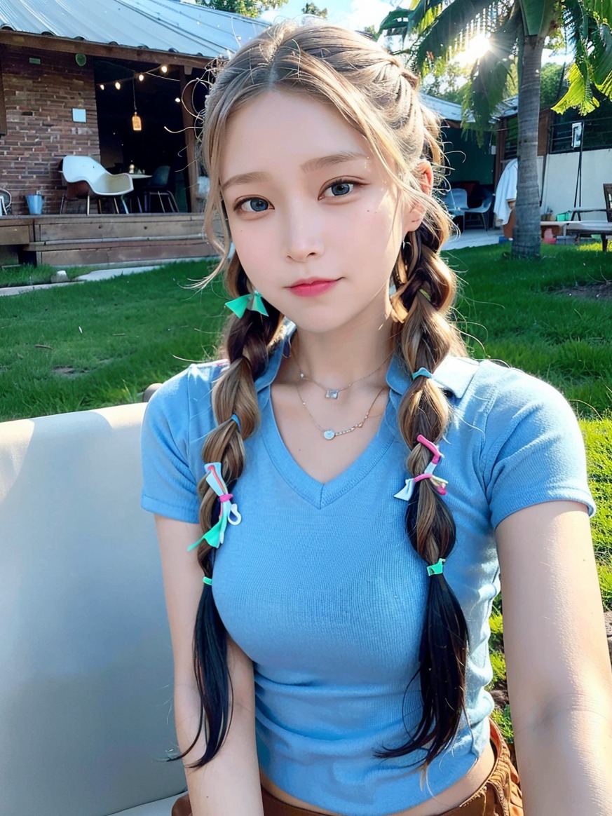 蓝色毛衣怎么样 朝阳洒下暖暖的光 静享美好时光 #Ai绘画#早安 - 如意-如意